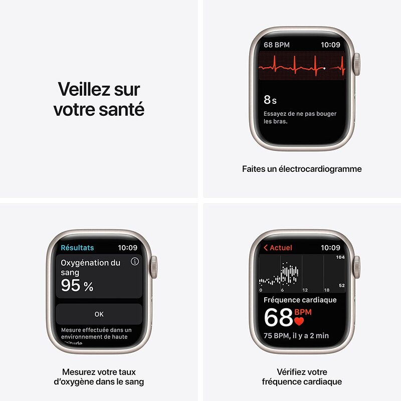 apple watch serie 7 gps 45mm starlight