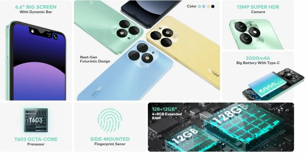 Smartphone ITEL AWESOME A70 - VERT