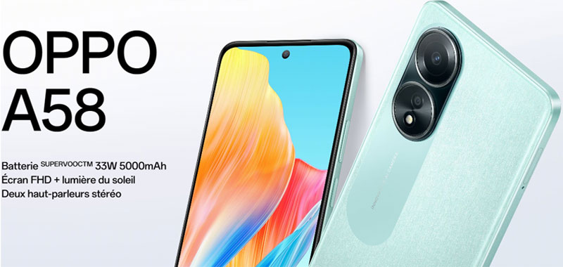 Oppo A58 prix Tunisie