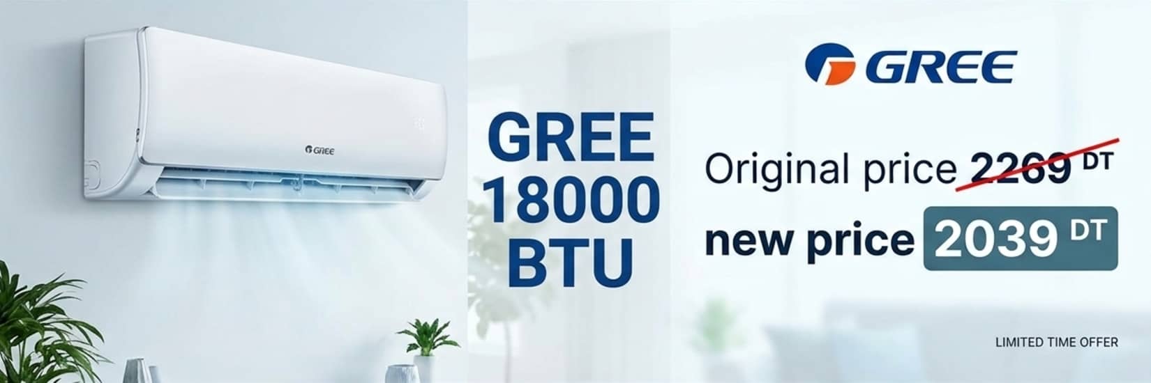 Climatiseur GREE 18000 BTU R32 Inverter Tropicalisé Smart - Chaud & Froid